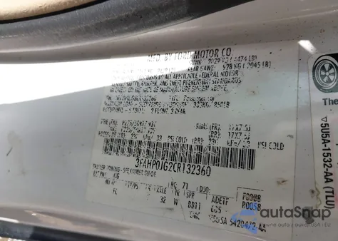 2012 Ford Fusion Sel from USA, damaged, VIN 3FAHP0JG2CR132360